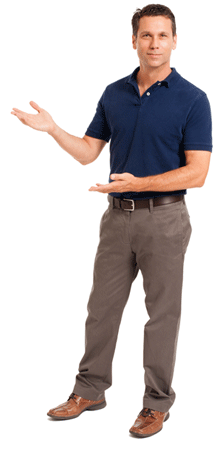 Man demonstrating security screen doors Huntington Beach by Pacific Screen Doors